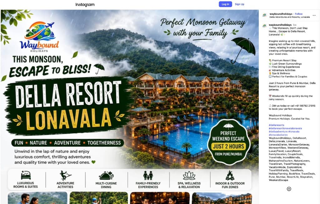 Della Resort, Lonavala flyer